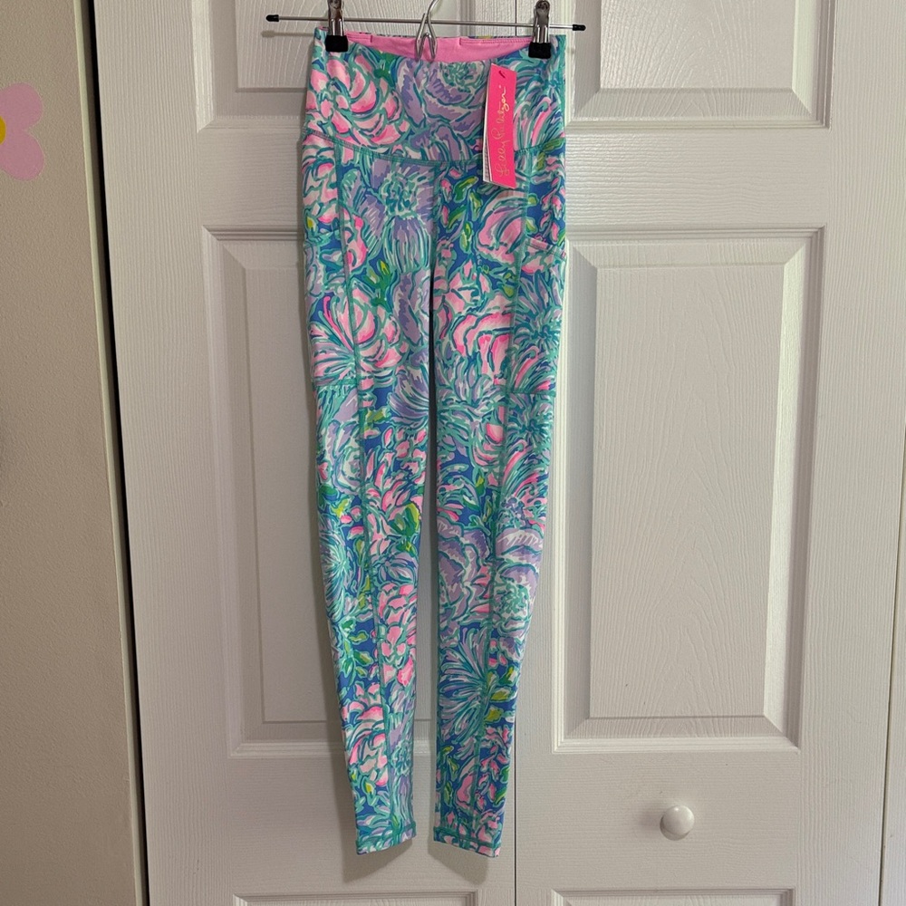 Lilly Pulitzer Vibrant Pink and Blue Leggings